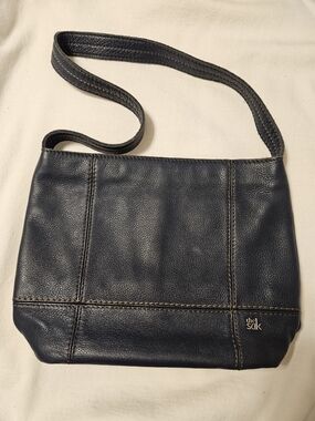 The Sak Leather Crossbody Bag in Navy